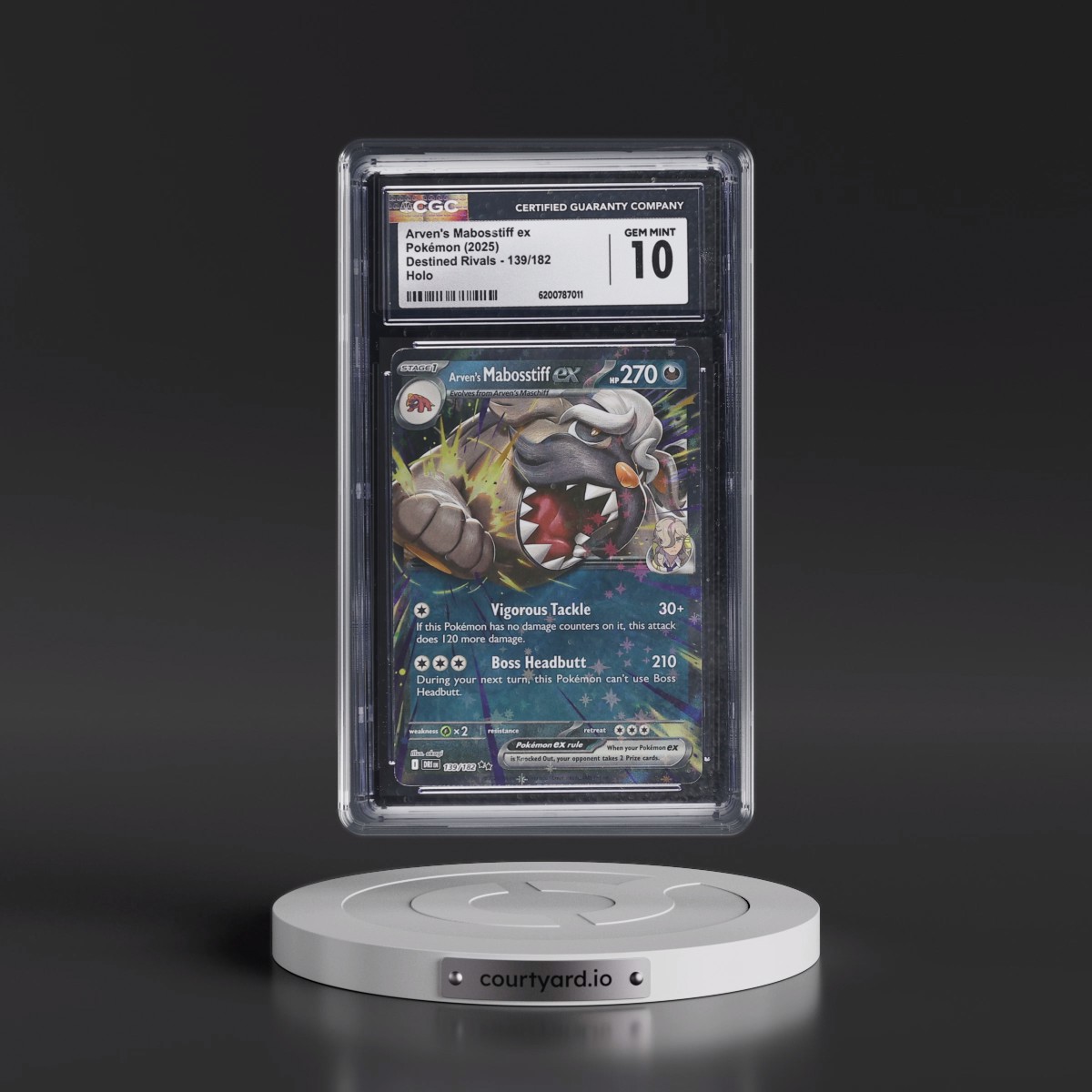 2025 Destined Rivals - DRI EN #139/182 Arven's Mabosstiff ex - Holo (CGC 10 GEM MINT)
