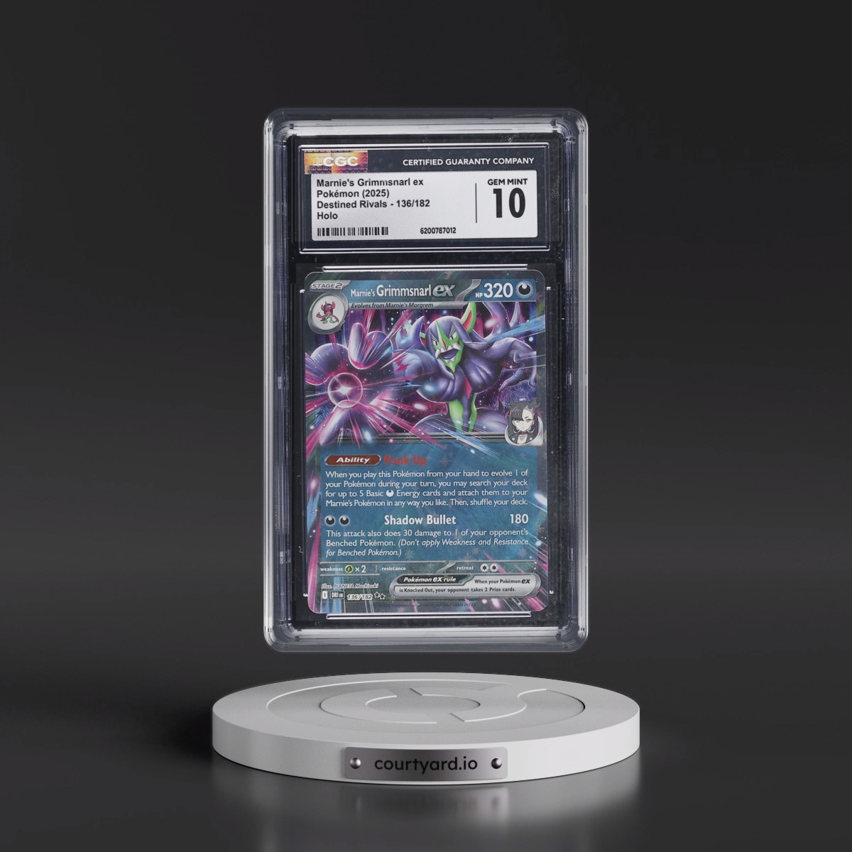 2025 Destined Rivals - DRI EN #136/182 Marnie's Grimmsnarl ex - Holo (CGC 10 GEM MINT)