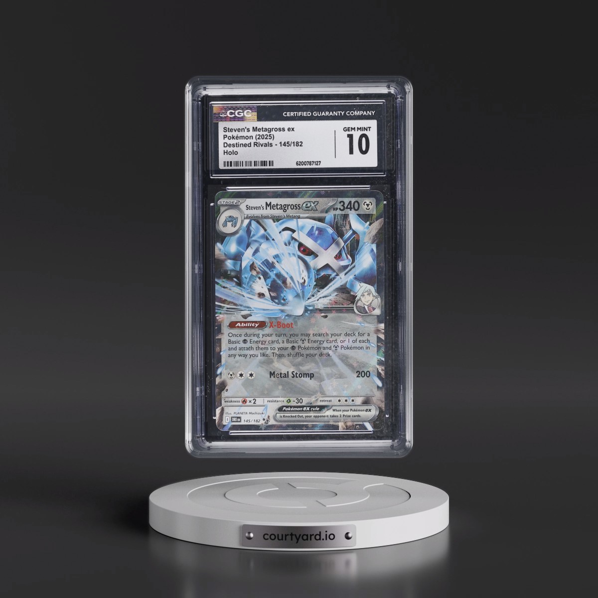 2025 Destined Rivals - DRI EN #145/182 Steven's Metagross ex - Holo (CGC 10 GEM MINT)
