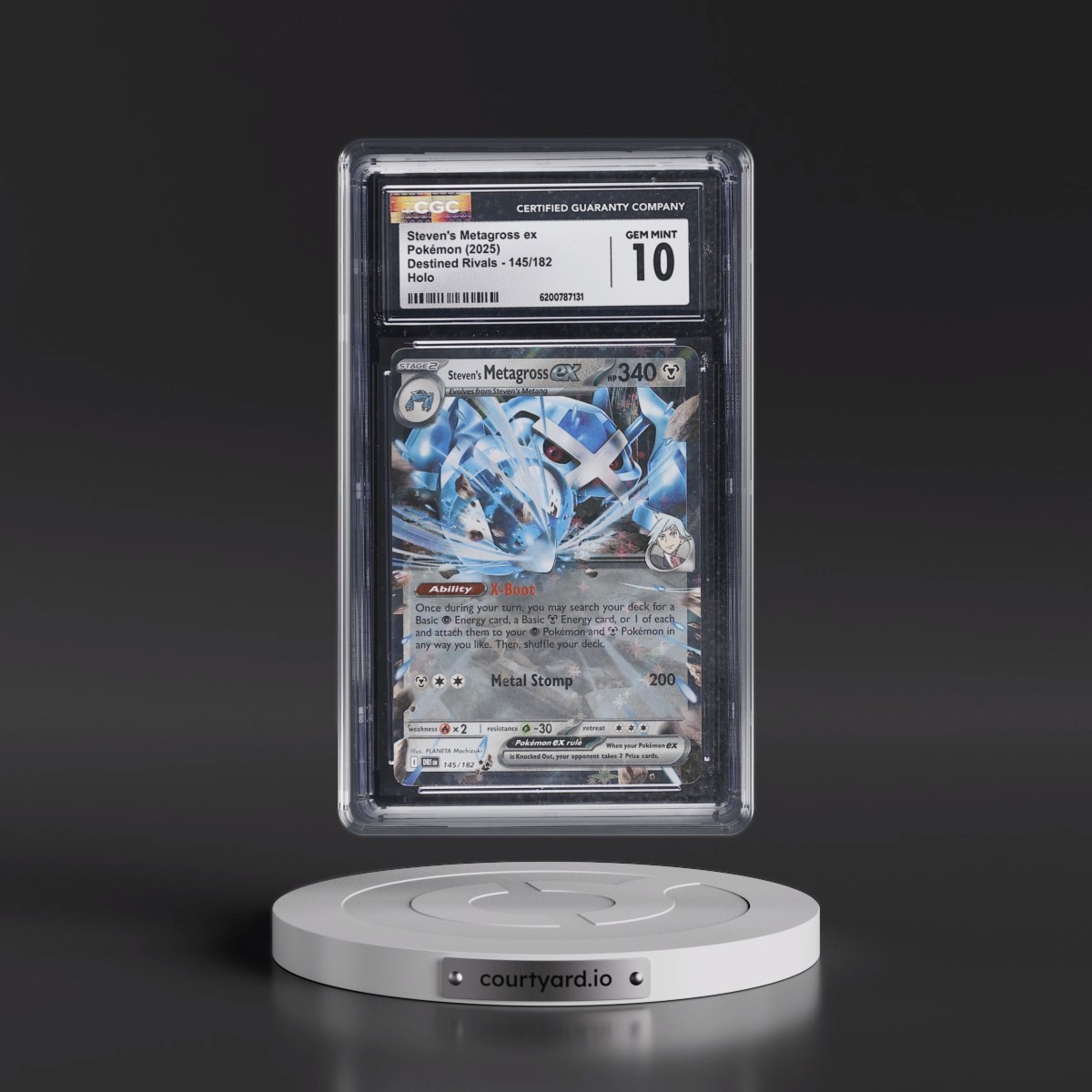 2025 Destined Rivals - DRI EN #145/182 Steven's Metagross ex - Holo (CGC 10 GEM MINT)