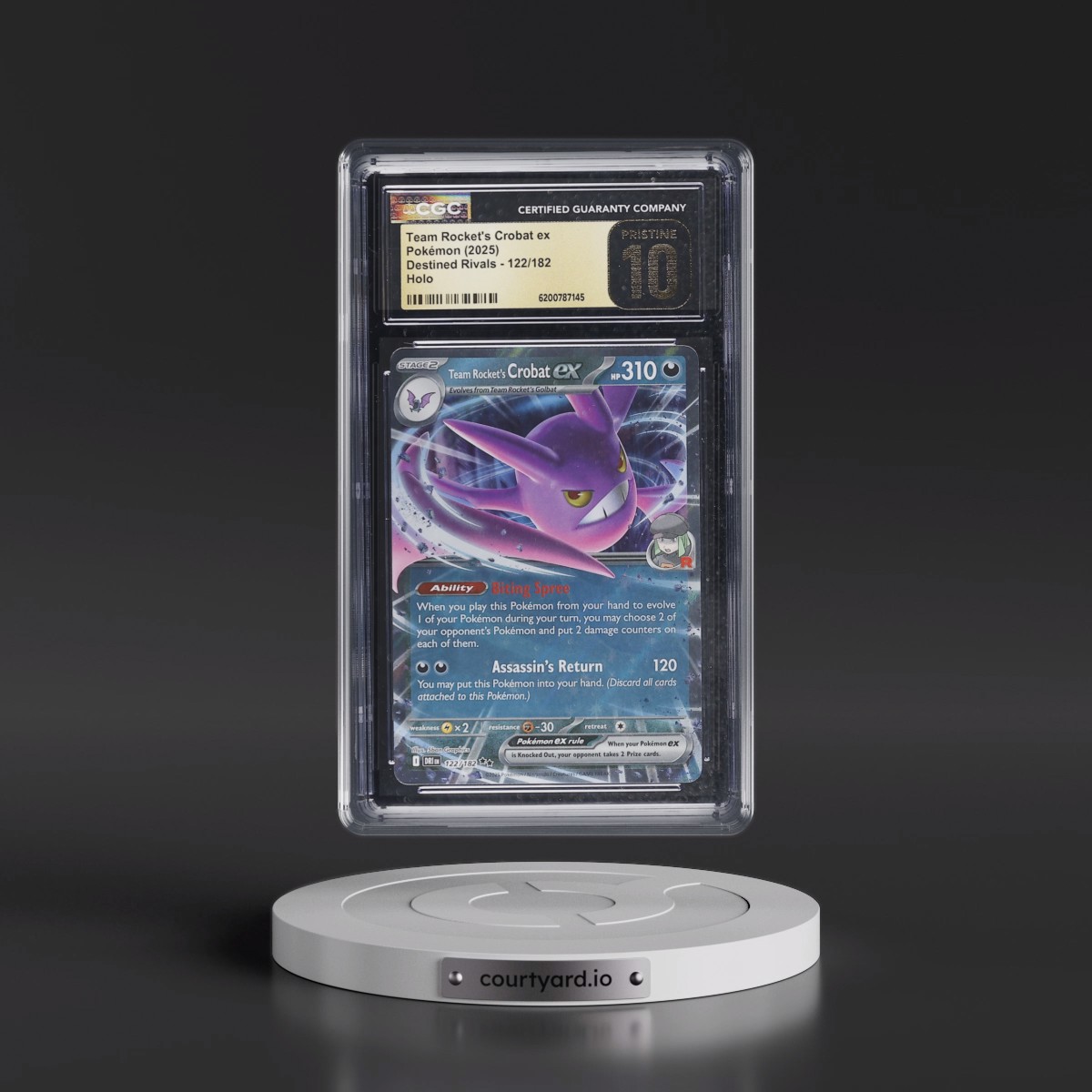 2025 Destined Rivals - DRI EN #122/182 Team Rocket's Crobat ex - Holo (CGC 10 PRISTINE)