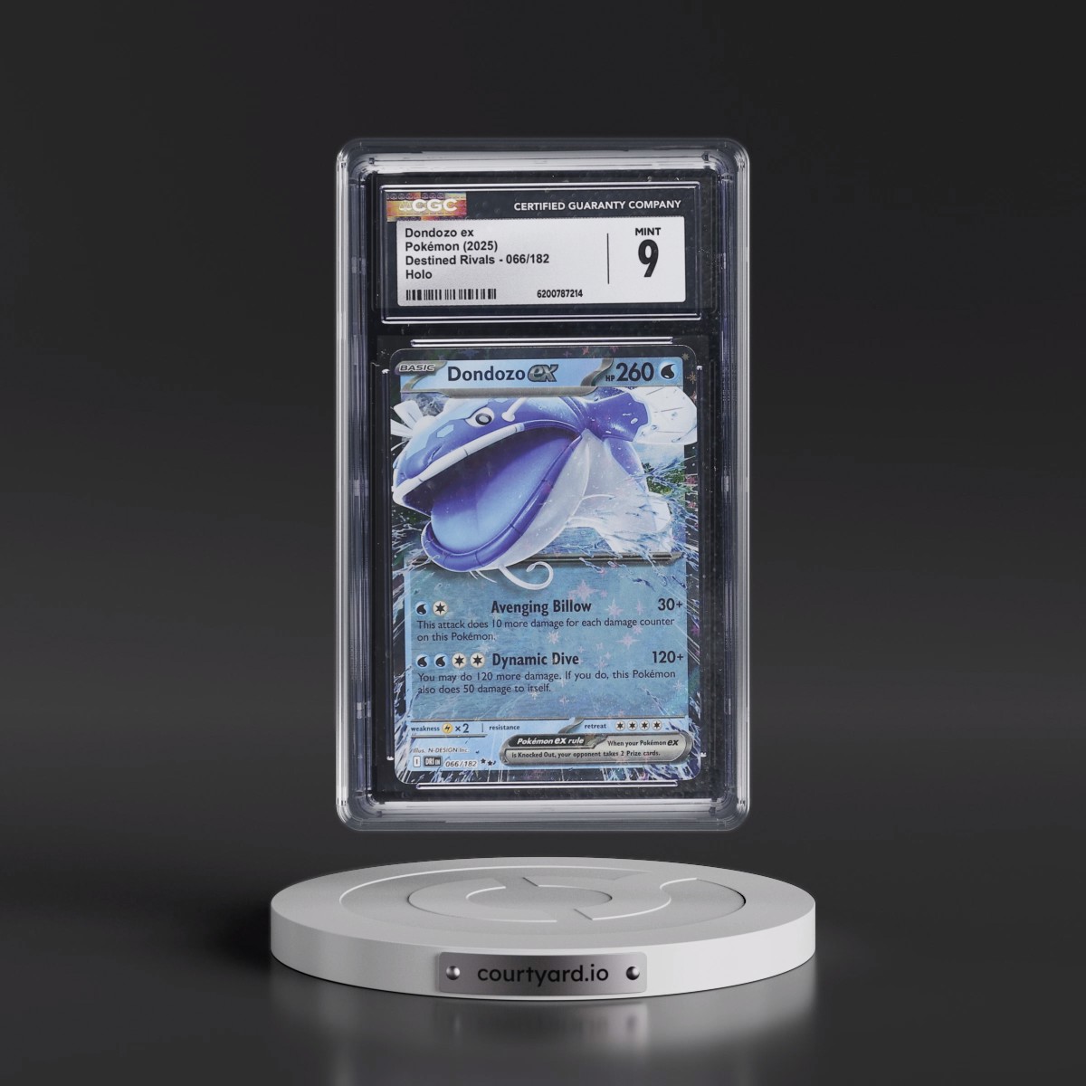 2025 Destined Rivals - DRI EN Dondozo ex - Holo #066/182 CGC 9