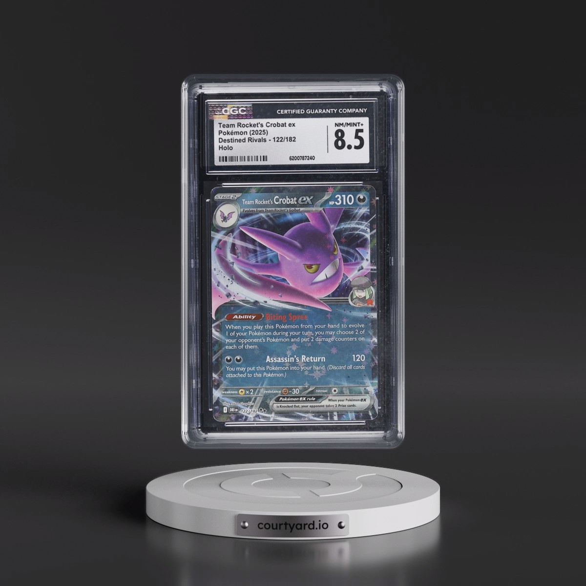 2025 Destined Rivals - DRI EN #122/182 Team Rocket's Crobat ex - Holo (CGC 8.5 NM-MT+)