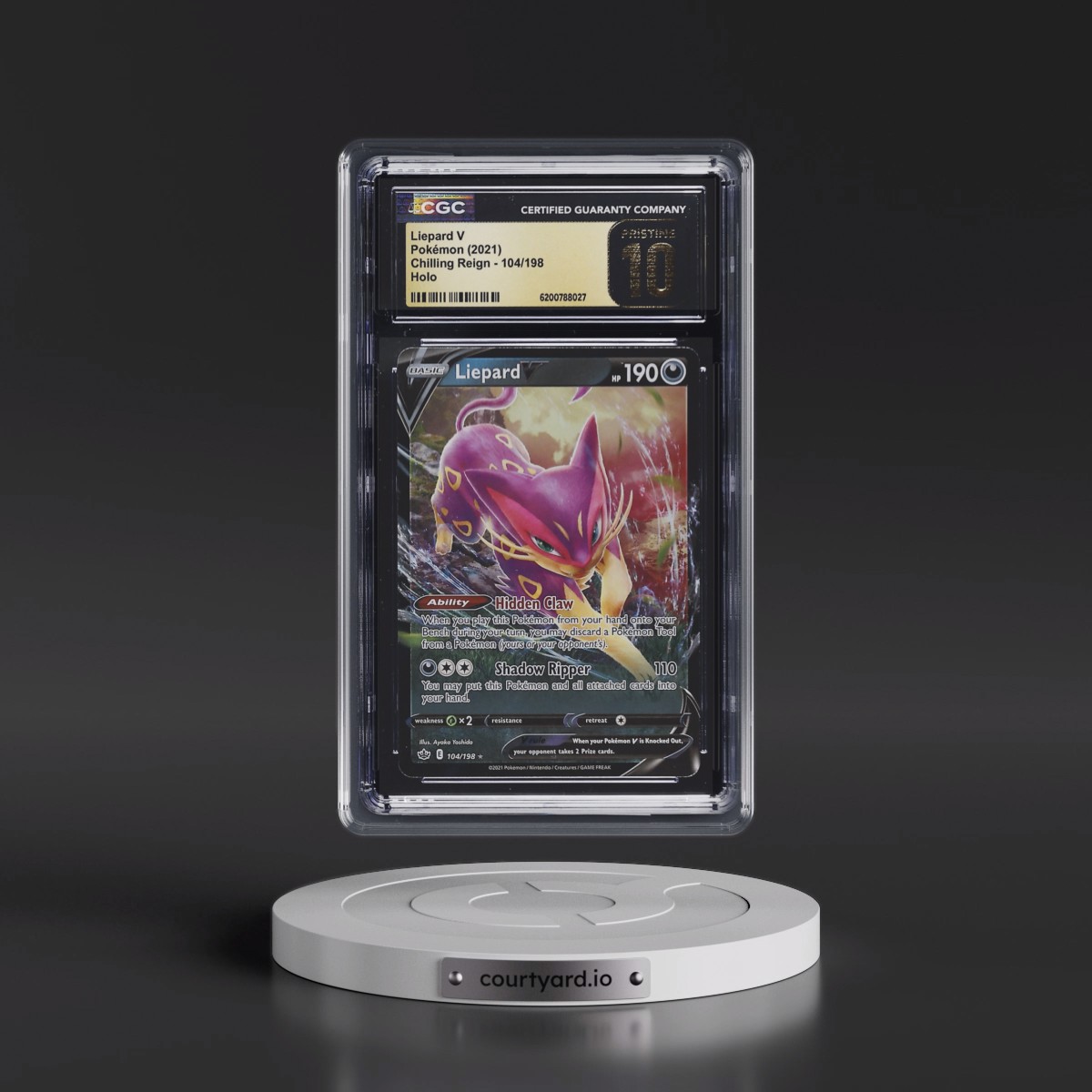 2021 Chilling Reign #104/198 Liepard V - Holo (CGC 10 PRISTINE)