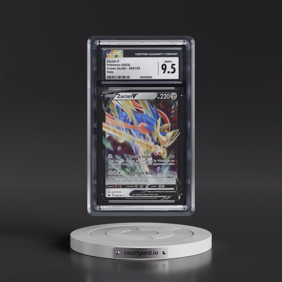 2023 Crown Zenith #095/159 Zacian V - Holo (CGC 9.5 MINT+)