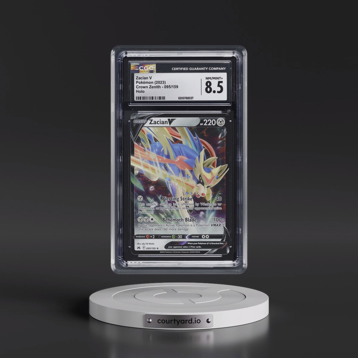 2023 Crown Zenith #095/159 Zacian V - Holo (CGC 8.5 NM-MT+)