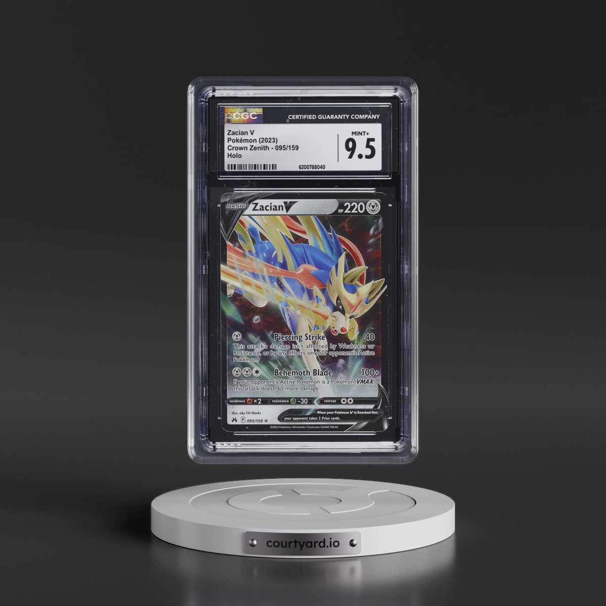 2023 Crown Zenith #095/159 Zacian V - Holo (CGC 9.5 MINT+)