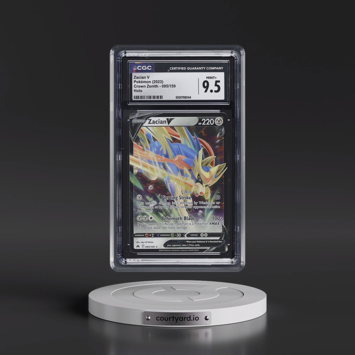 2023 Crown Zenith #095/159 Zacian V - Holo (CGC 9.5 MINT+)