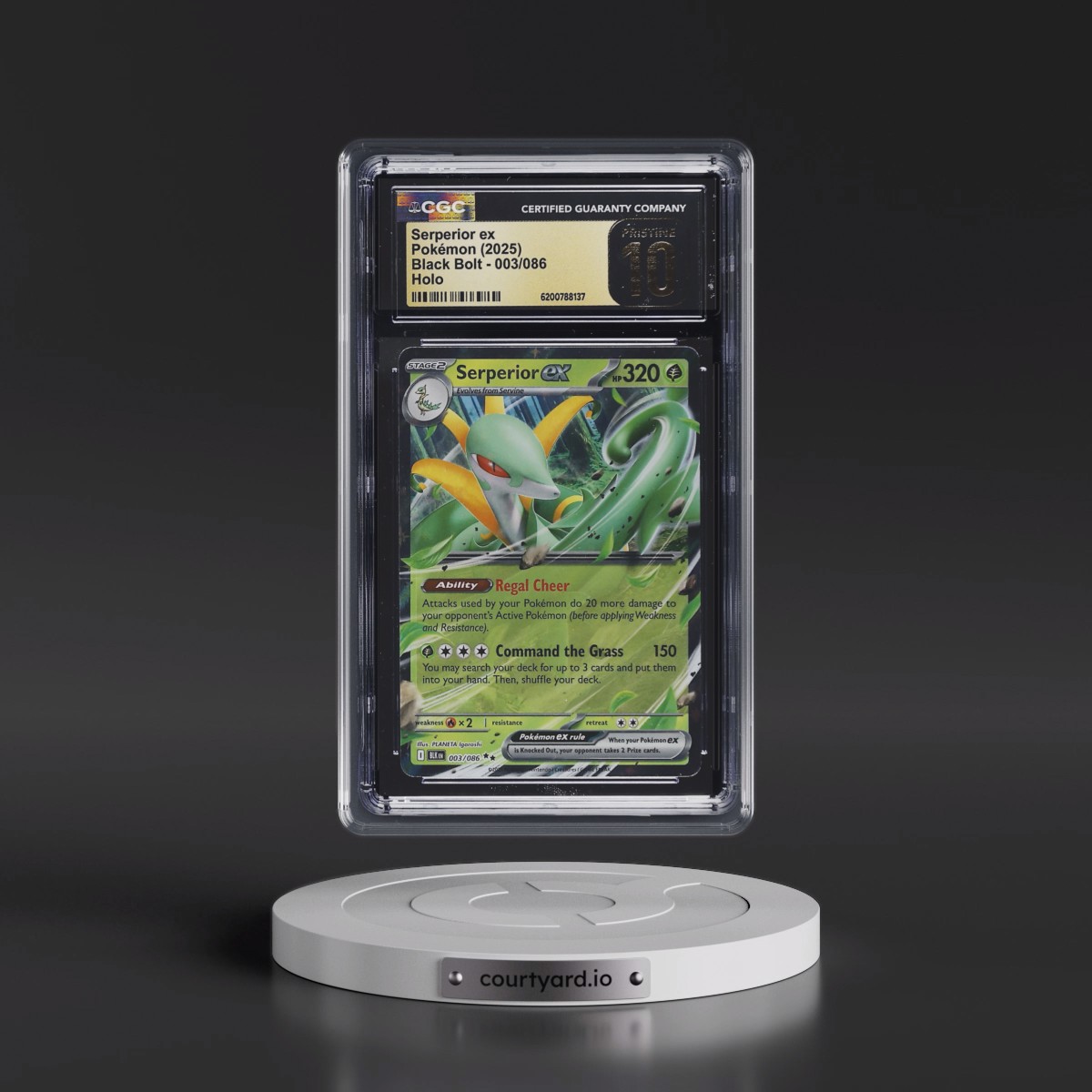 2025 Black Bolt - BLK EN Serperior ex - Holo #003/086 CGC 10
