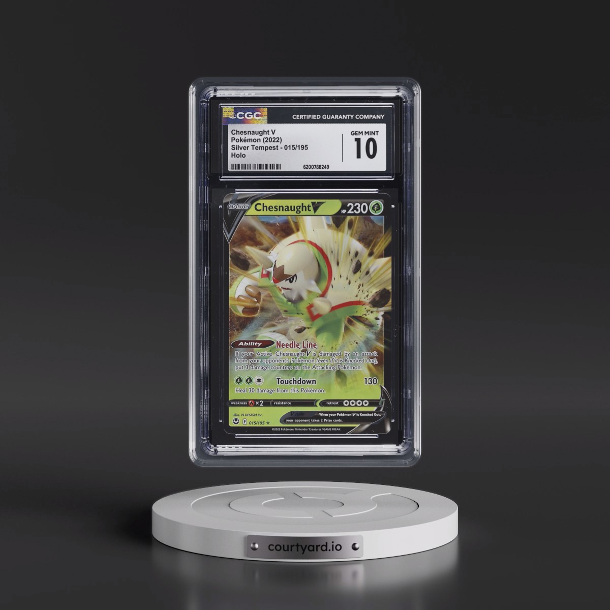 2022 Silver Tempest #015/195 Chesnaught V - Holo (CGC 10 GEM MINT)