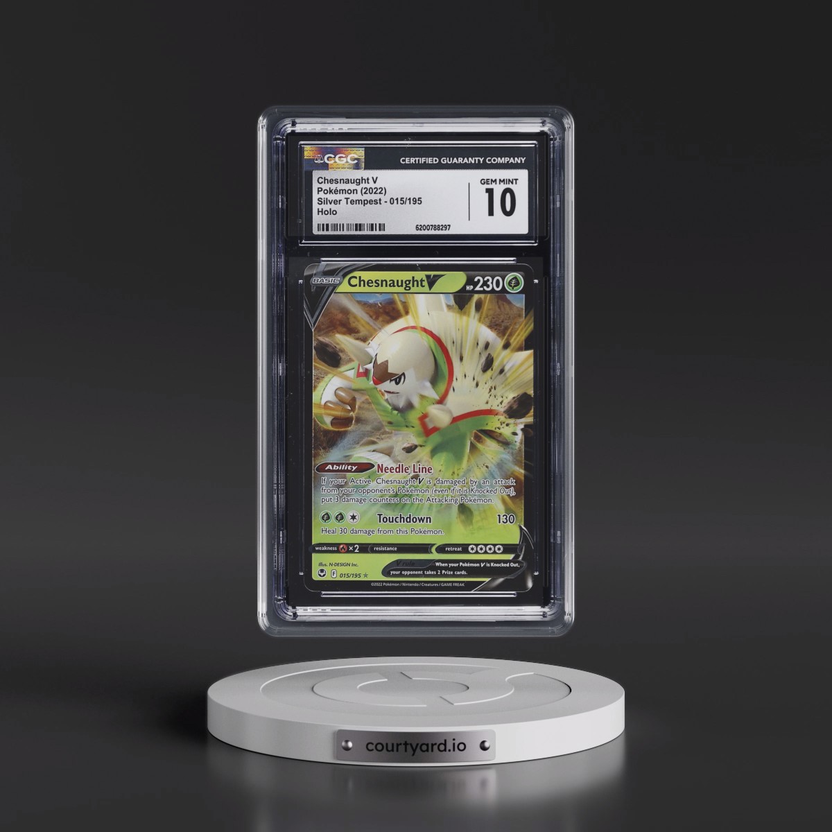 2022 Silver Tempest #015/195 Chesnaught V - Holo (CGC 10 GEM MINT)