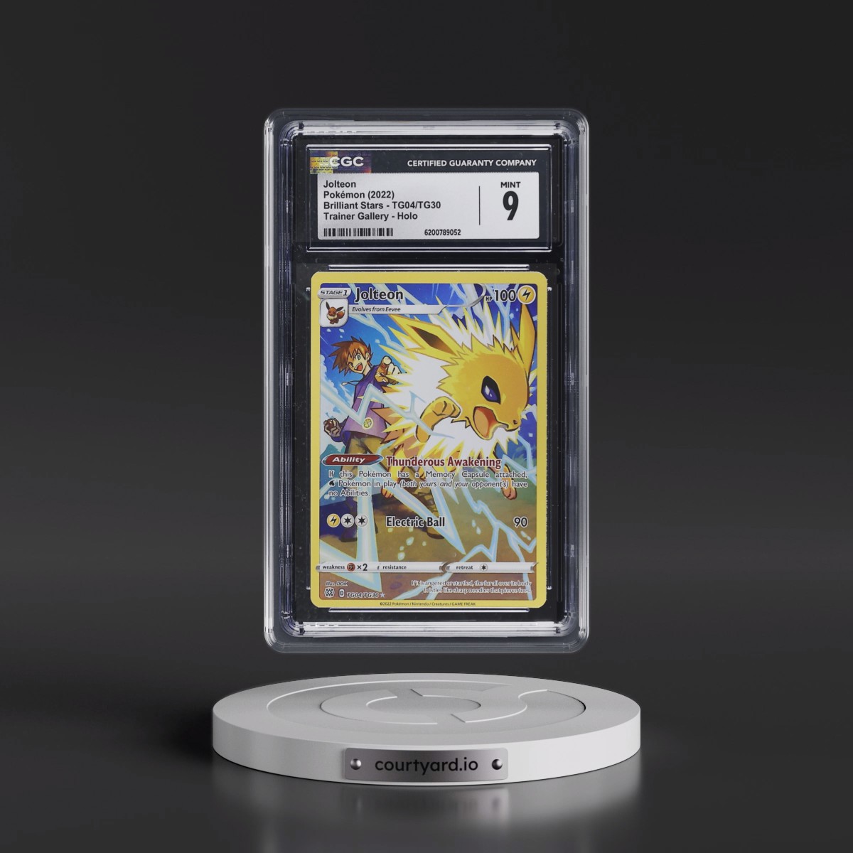 2022 Brilliant Stars Jolteon - Trainer Gallery Holo #TG04/TG30 CGC 9