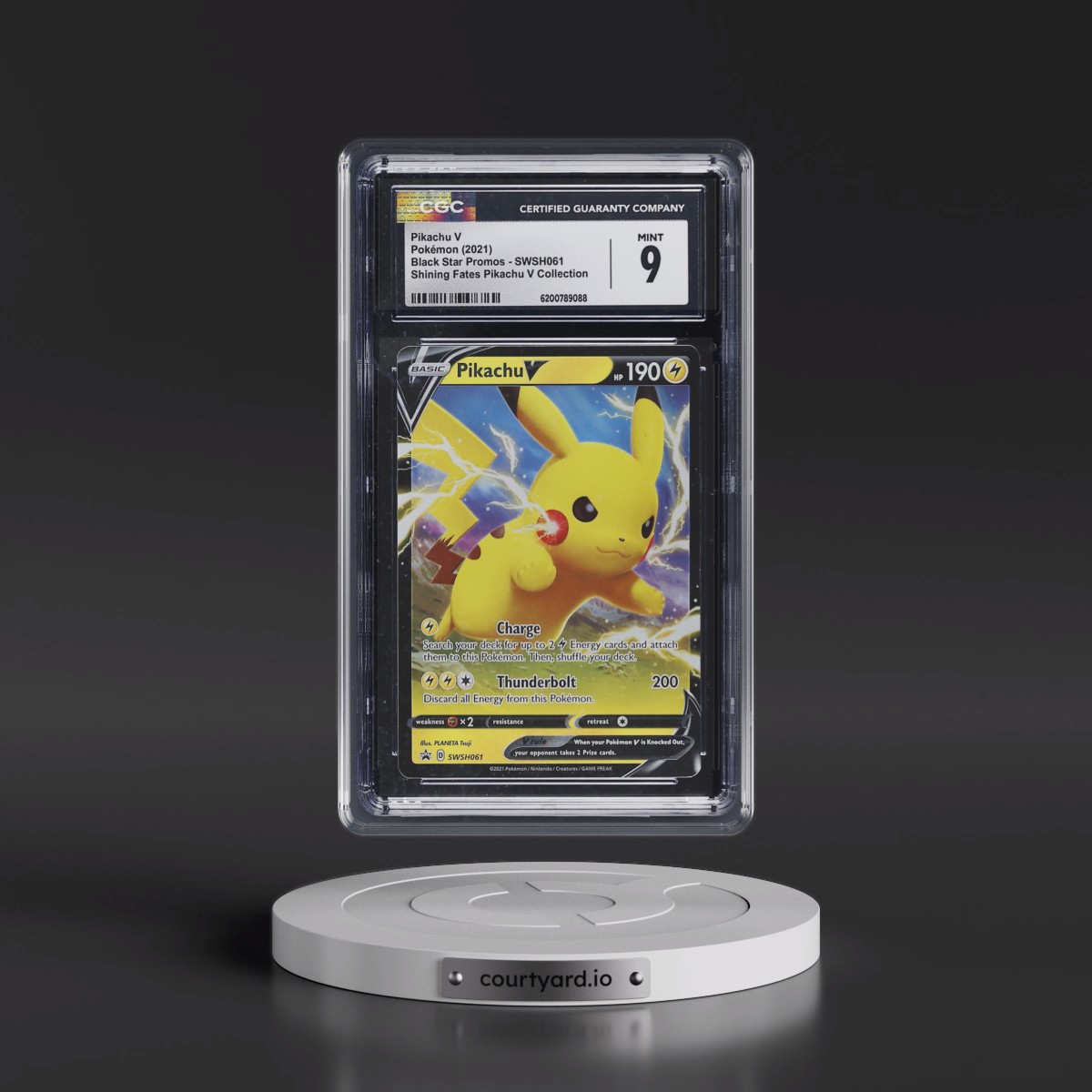 2017 Black Star Promos - Sword & Shield Pikachu V - Shining Fates Pikachu V Collection (Holo) #SWSH061 CGC 9