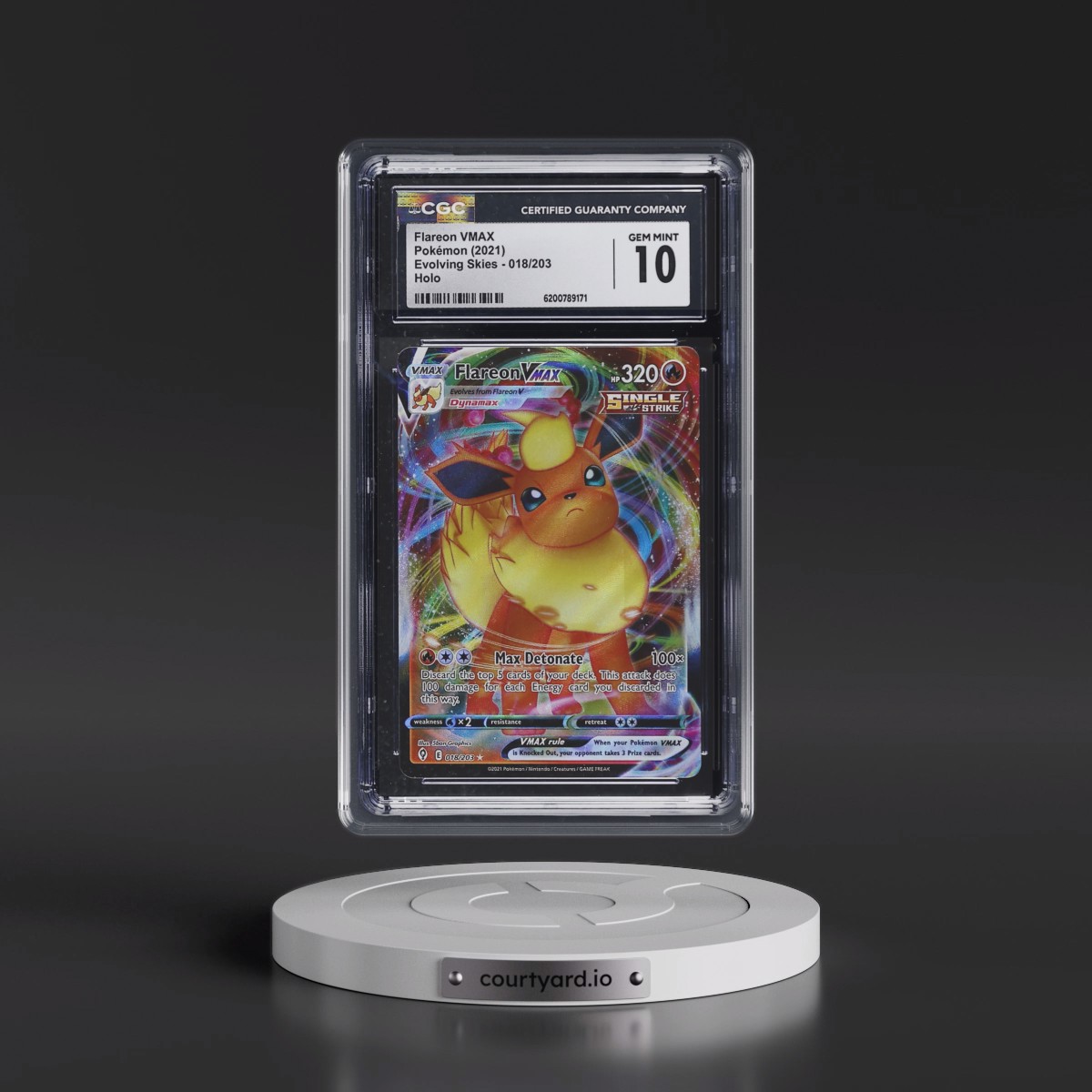 2021 Evolving Skies Flareon VMAX - Holo #018/203 CGC 10