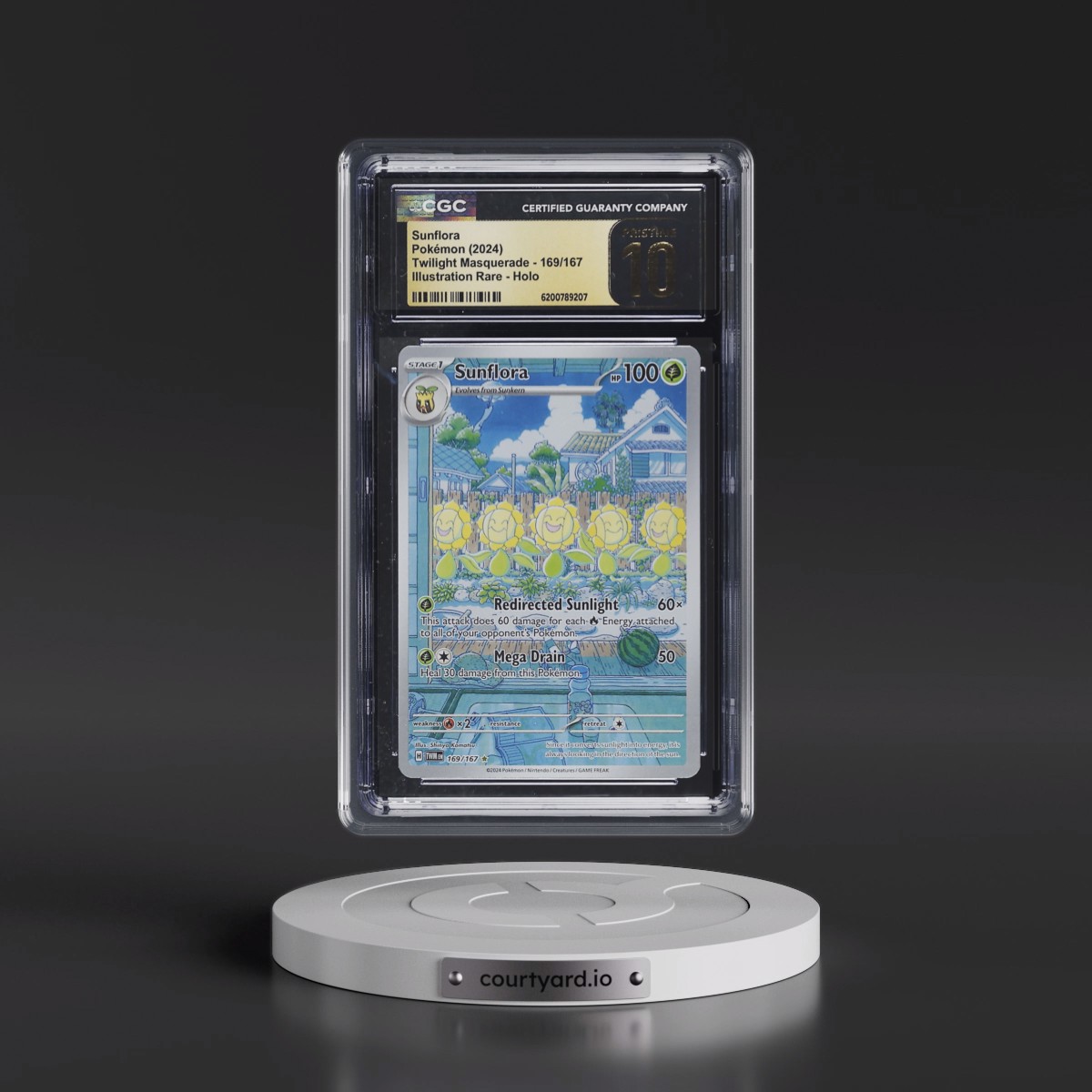 2024 Twilight Masquerade - TWM EN #169/167 Sunflora - Illustration Rare Holo (CGC 10 PRISTINE)