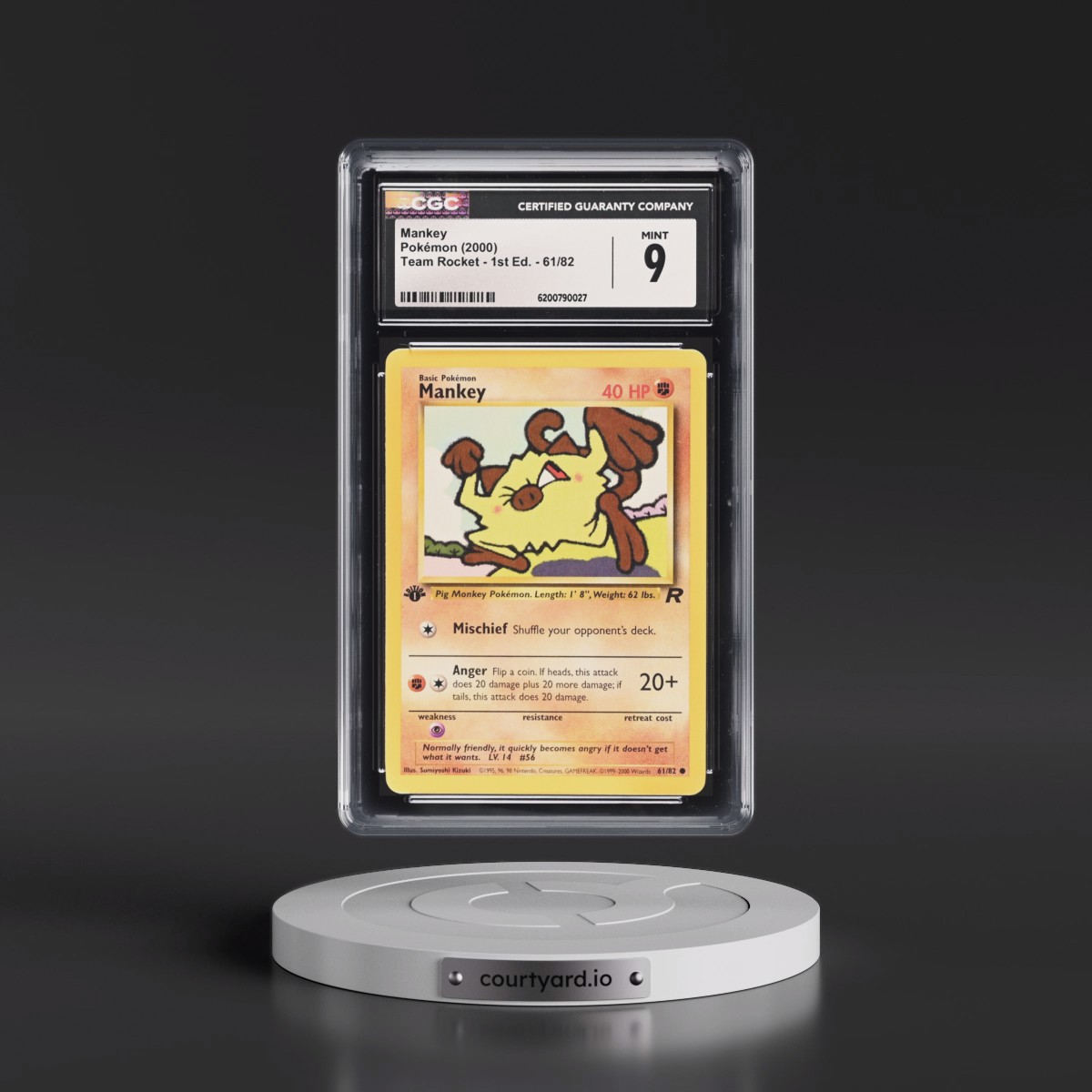 2000 Team Rocket #61/82 Mankey - 1st Edition 1st Edition (CGC 9 MINT)
