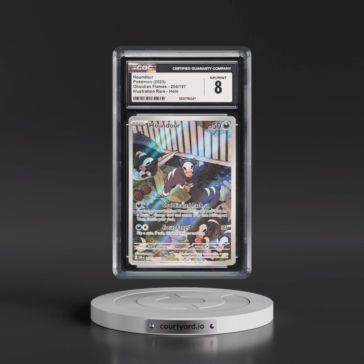 2023 Obsidian Flames - OBF EN #204/197 Houndour - Illustration Rare Holo (CGC 8 NM-MT)