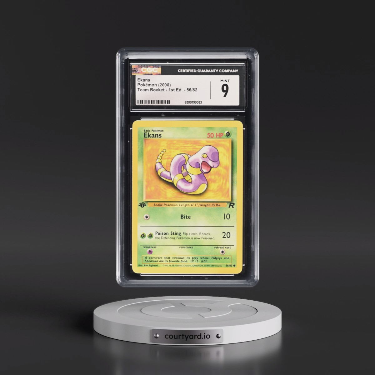 2000 Team Rocket #56/82 Ekans - 1st Edition 1st Edition (CGC 9 MINT)