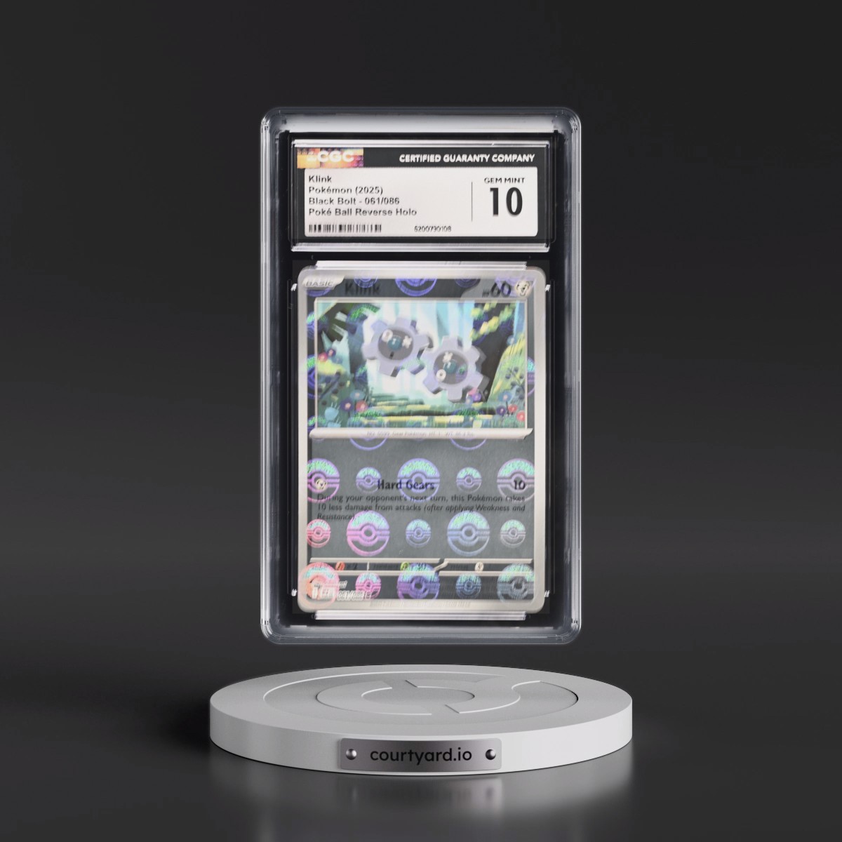 2025 Black Bolt - BLK EN #061/086 Klink - Reverse Holo Poké Ball (CGC 10 GEM MINT)