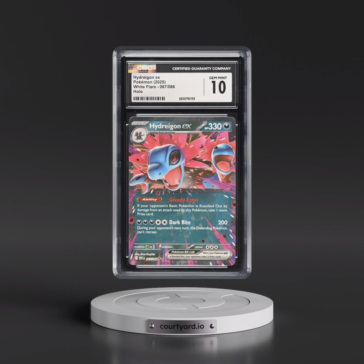 2025 White Flare - WHT EN #067/086 Hydreigon ex - Holo (CGC 10 GEM MINT)