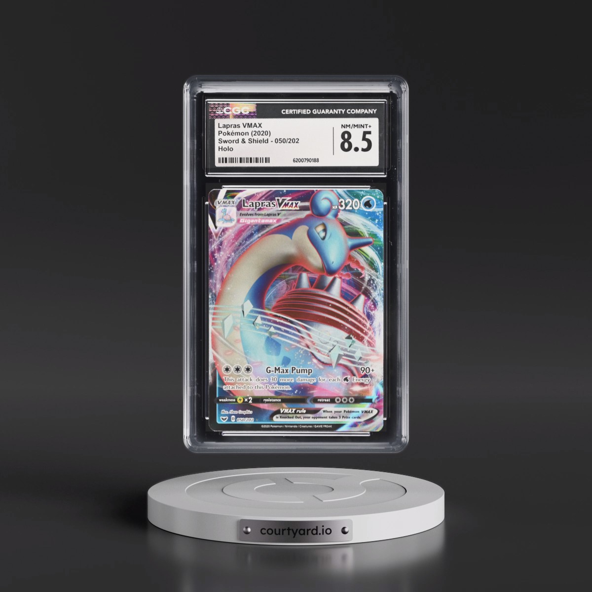 2020 Sword & Shield #050/202 Lapras VMAX - Holo (CGC 8.5 NM-MT+)