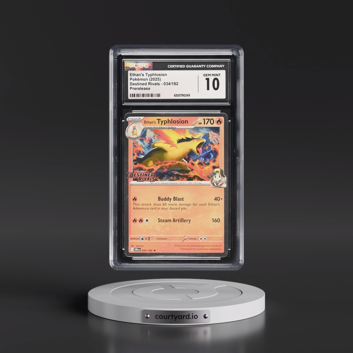 2025 Destined Rivals - DRI EN #034/182 Ethan's Typhlosion - Prerelease (Cosmos Holo) (CGC 10 GEM MINT)