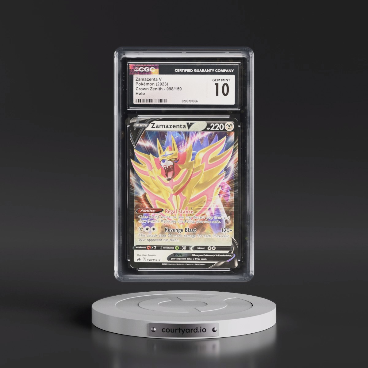 2023 Crown Zenith Zamazenta V - Holo #098/159 CGC 10
