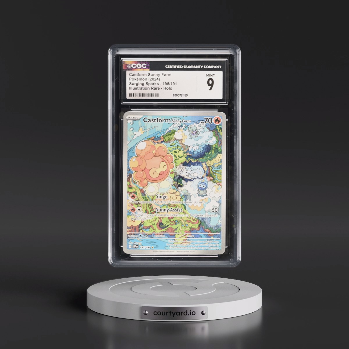 2024 Surging Sparks - SSP EN #195/191 Castform Sunny Form - Illustration Rare Holo (CGC 9 MINT)