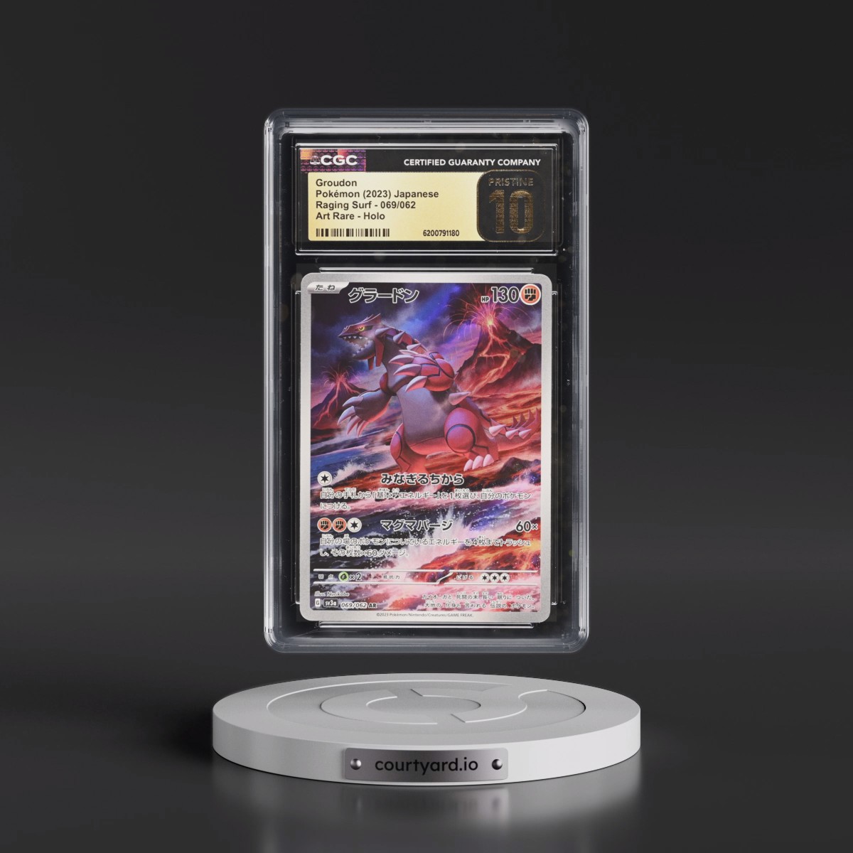 2023 Raging Surf #069/062 Groudon - Art Rare Holo (CGC 10 PRISTINE)