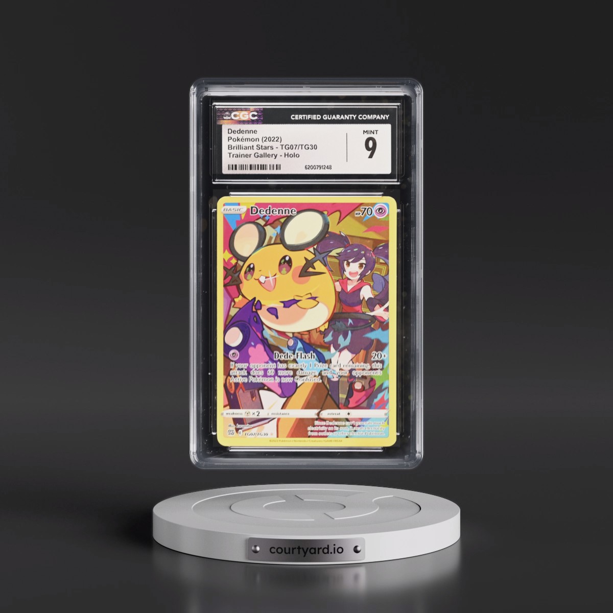 2022 Brilliant Stars #TG07/TG30 Dedenne - Trainer Gallery Holo (CGC 9 MINT)