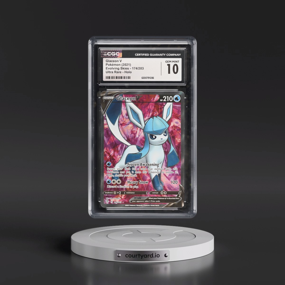 2021 Evolving Skies Glaceon V - Ultra Rare Holo #174/203 CGC 10