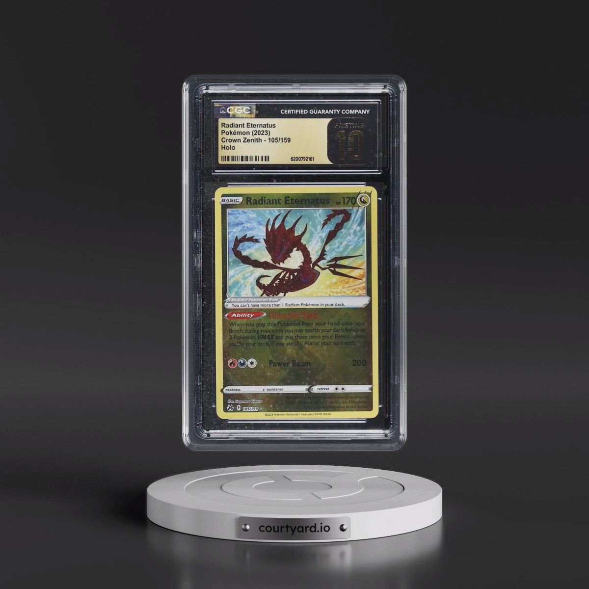 2023 Crown Zenith Radiant Eternatus - Holo #105/159 CGC 10