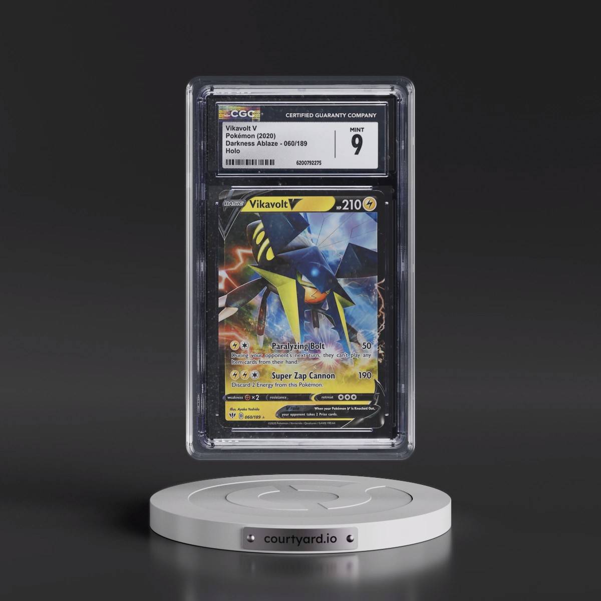 2020 Darkness Ablaze #060/189 Vikavolt V - Holo (CGC 9 MINT)