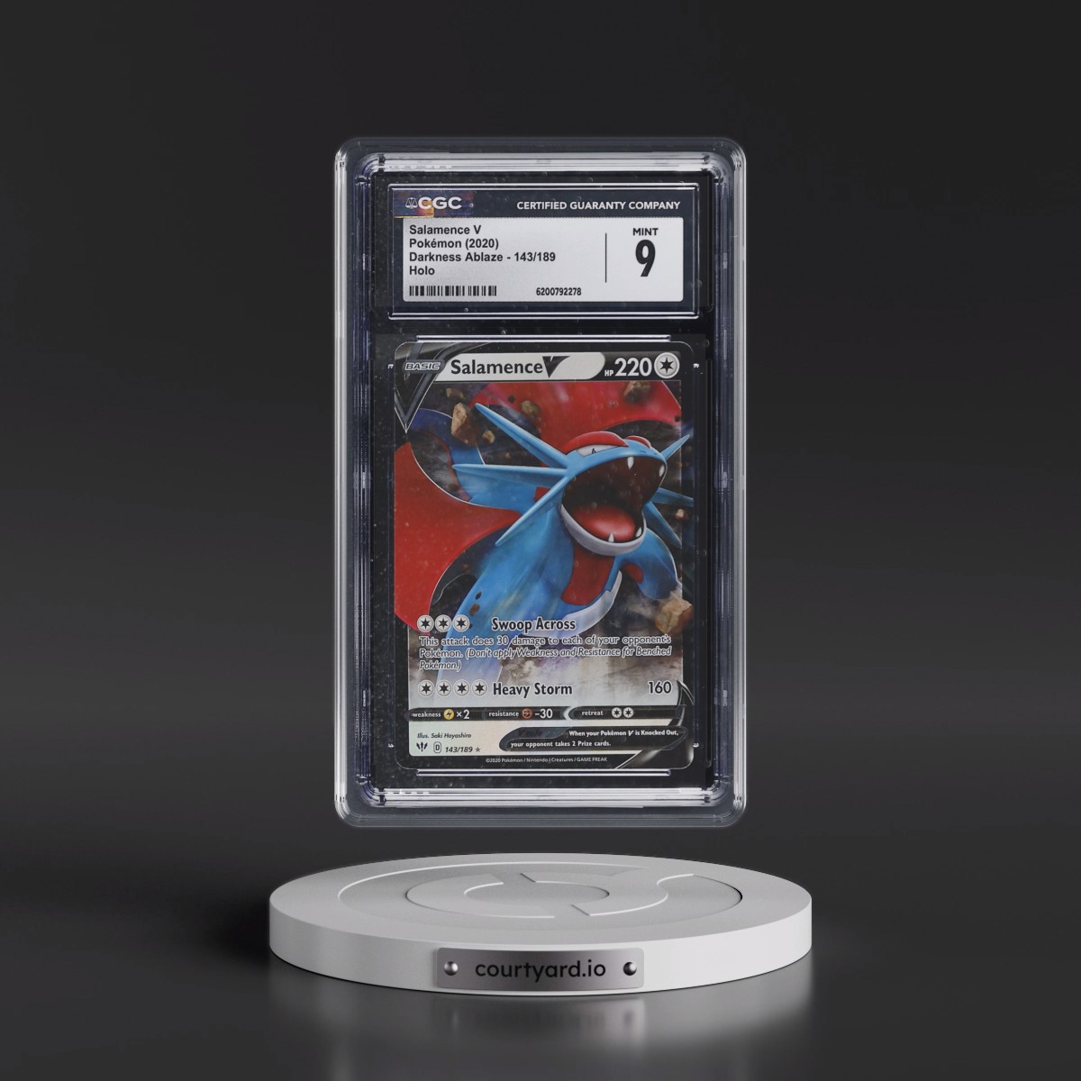 2020 Darkness Ablaze #143/189 Salamence V - Holo (CGC 9 MINT)