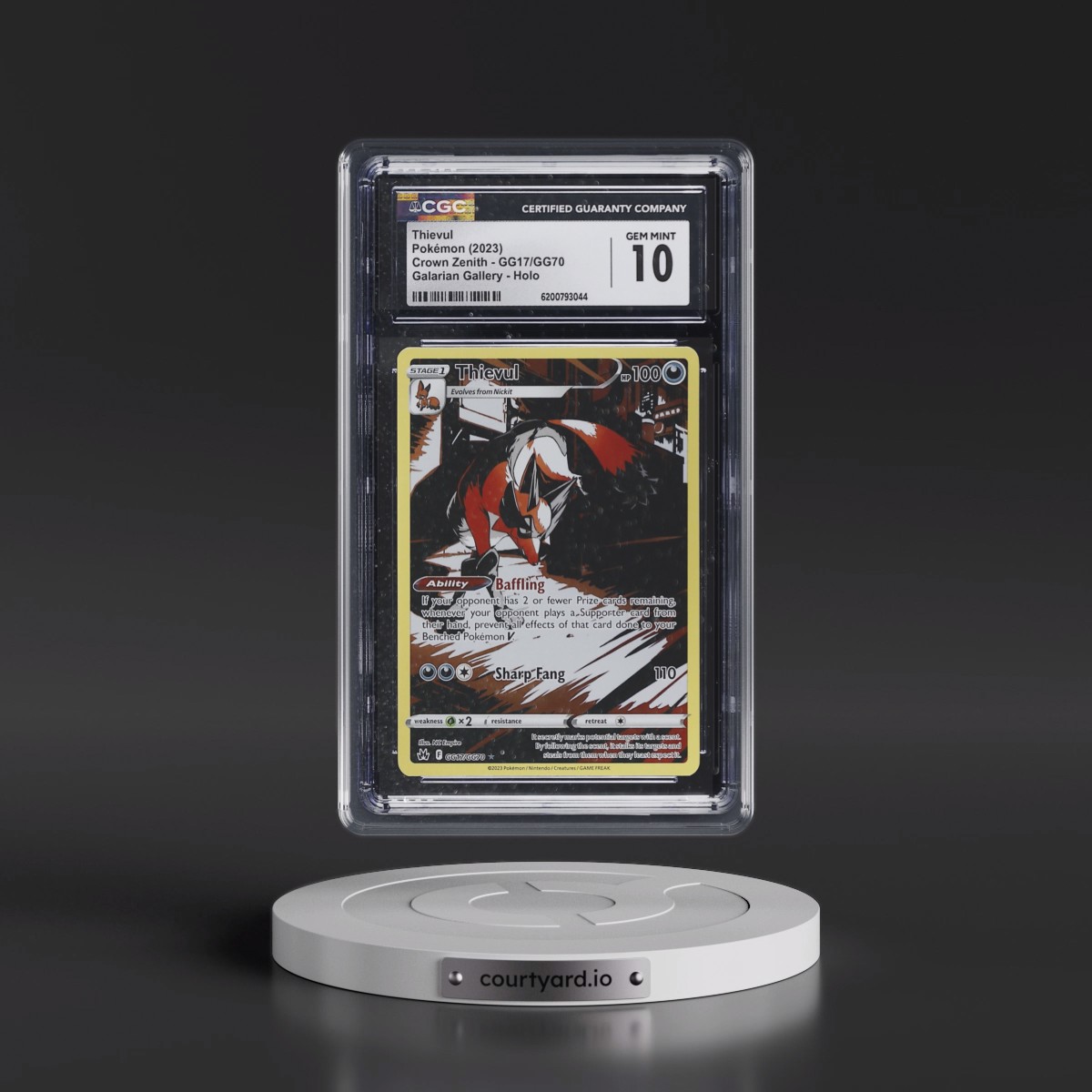 2023 Crown Zenith #GG17/GG70 Thievul - Galarian Gallery Holo (CGC 10 GEM MINT)