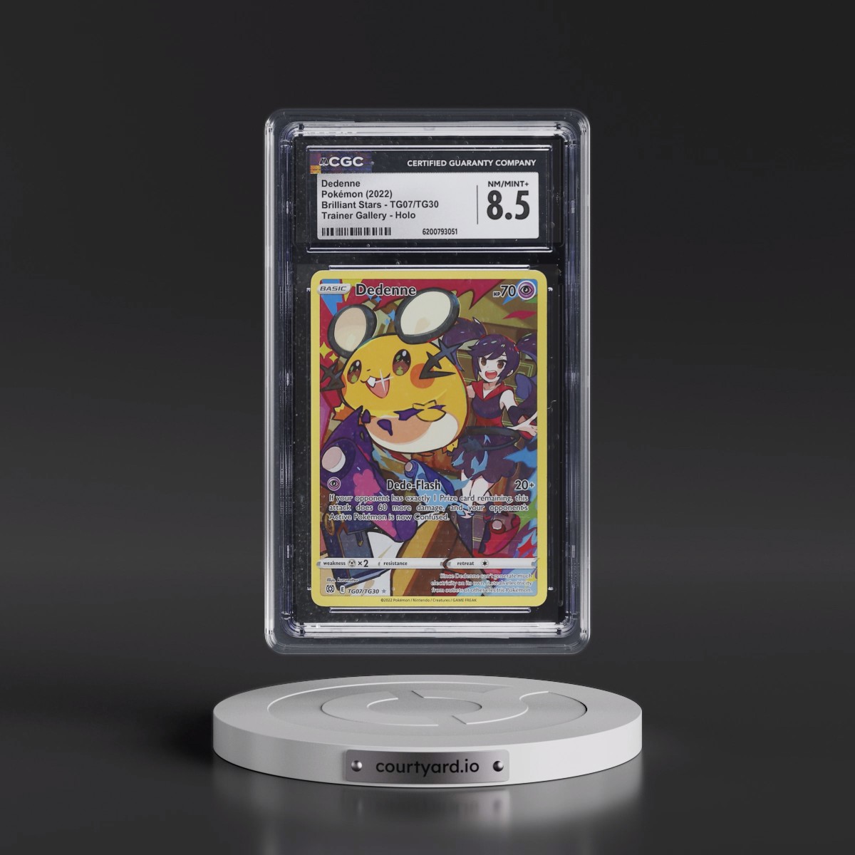 2022 Brilliant Stars #TG07/TG30 Dedenne - Trainer Gallery Holo (CGC 8.5 NM-MT+)