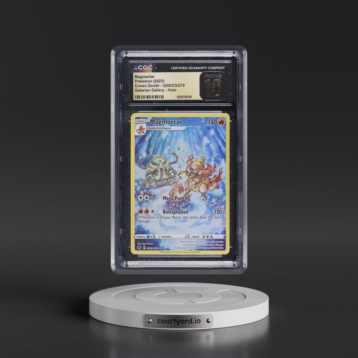 2023 Crown Zenith #GG03/GG70 Magmortar - Galarian Gallery Holo (CGC 10 PRISTINE)