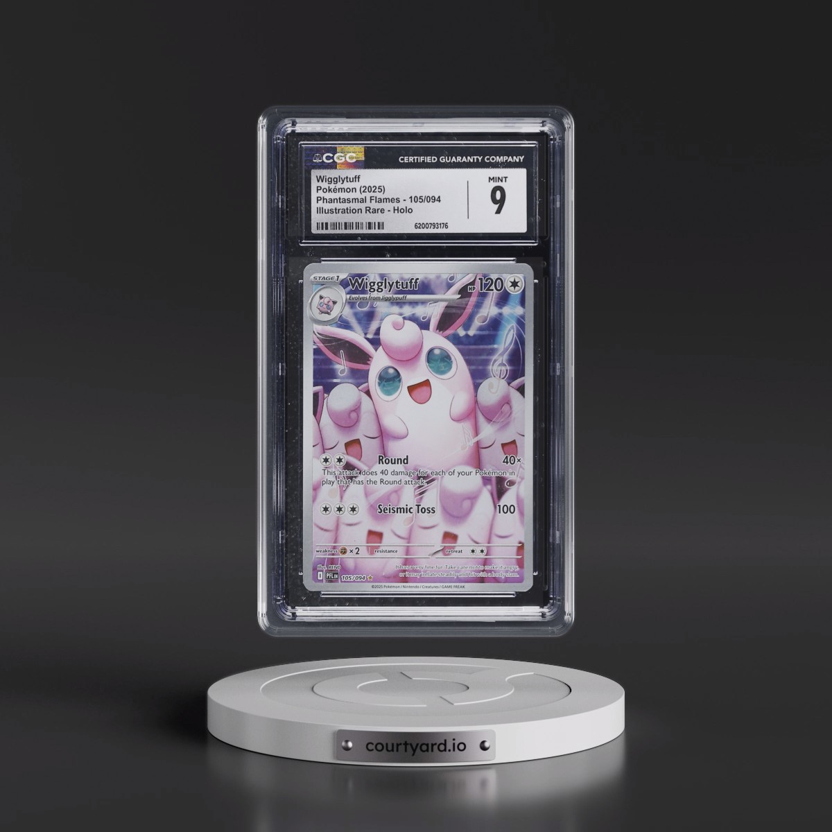2025 Phantasmal Flames - PFL EN #105/094 Wigglytuff - Illustration Rare Holo (CGC 9 MINT)