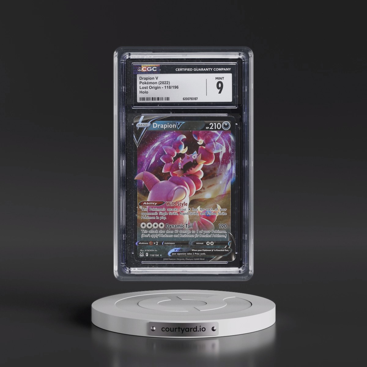 2022 Lost Origin #118/196 Drapion V - Holo (CGC 9 MINT)