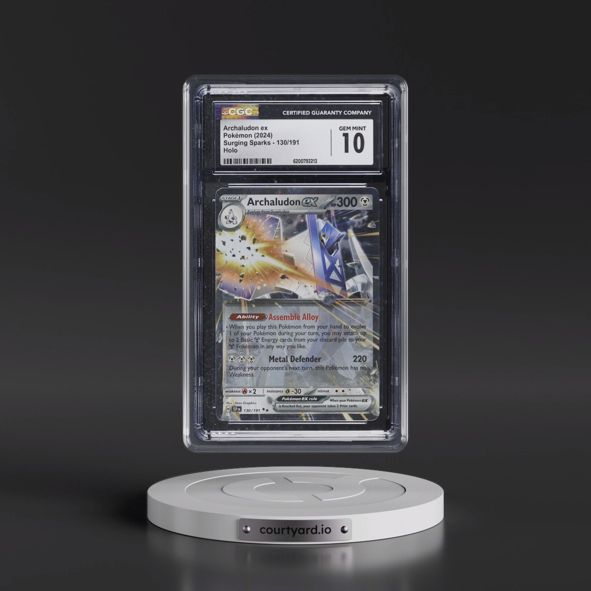 2024 Surging Sparks - SSP EN #130/191 Archaludon ex - Holo (CGC 10 GEM MINT)