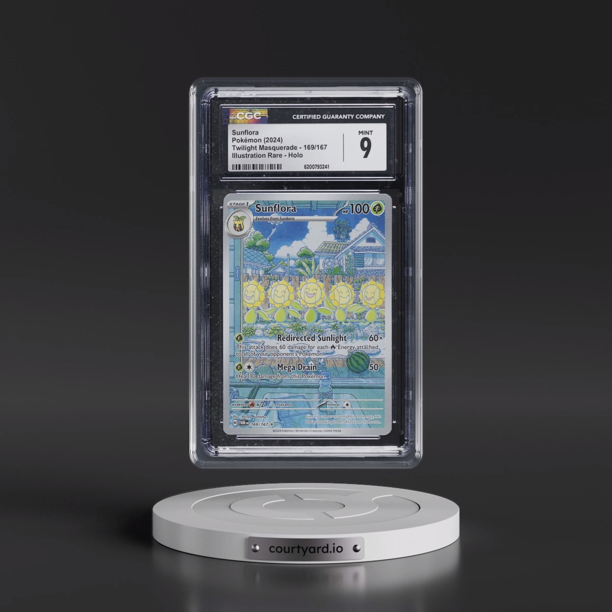 2024 Twilight Masquerade - TWM EN #169/167 Sunflora - Illustration Rare Holo (CGC 9 MINT)