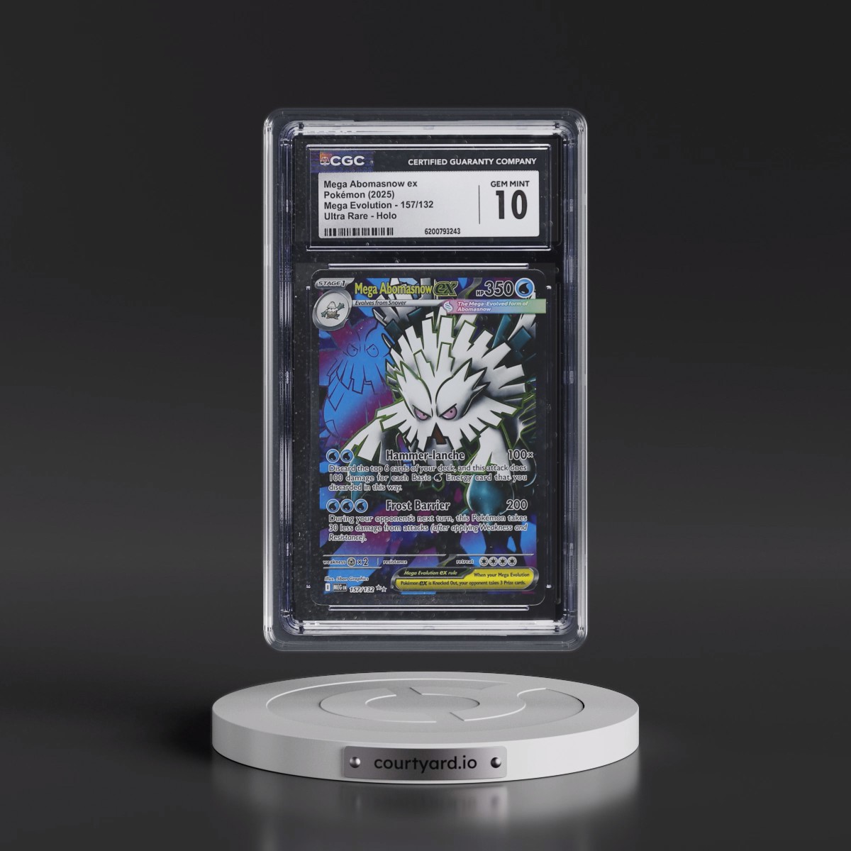 2025 Mega Evolution - MEG EN #157/132 Mega Abomasnow ex - Ultra Rare Holo (CGC 10 GEM MINT)