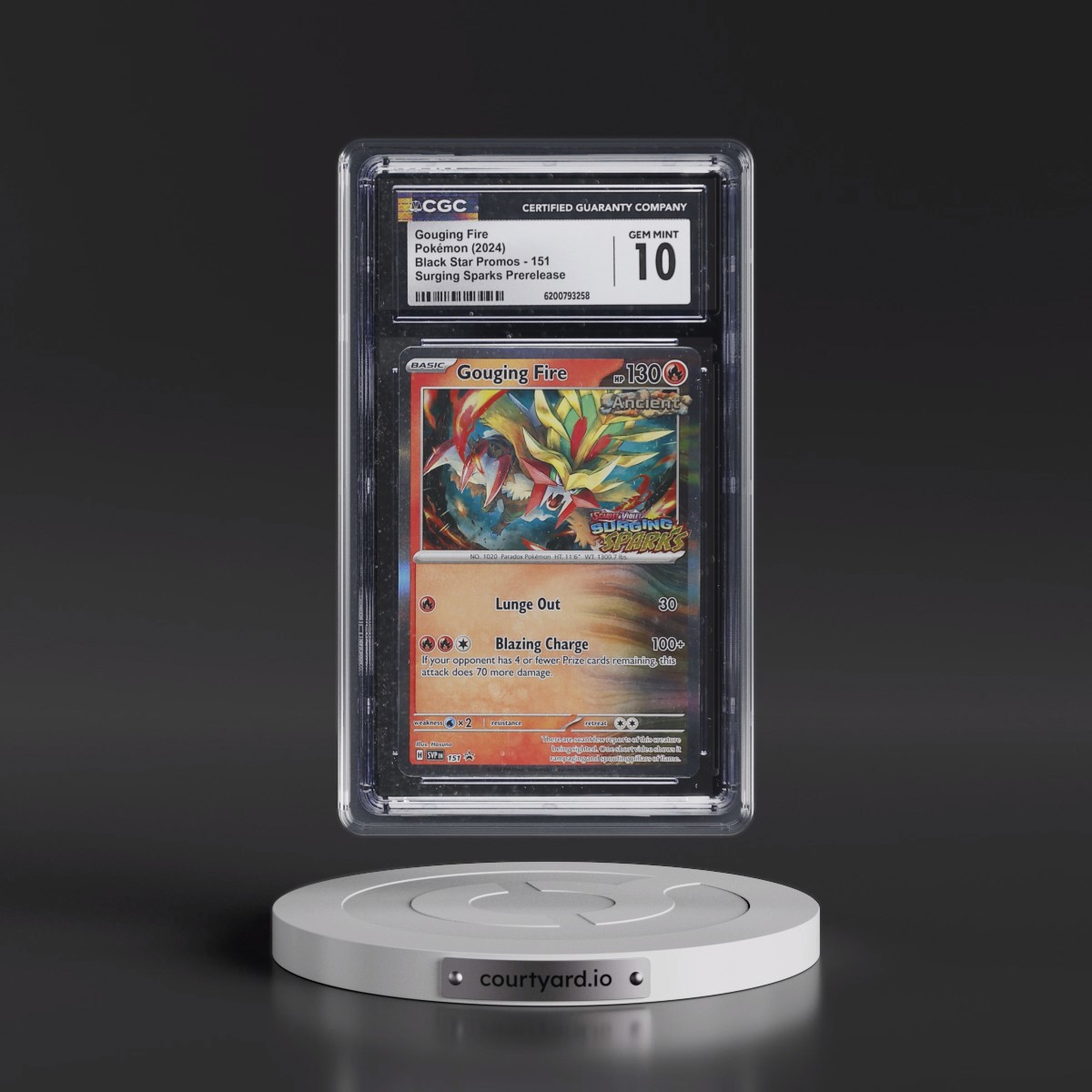 2023 Black Star Promos - Scarlet & Violet SVP EN Gouging Fire - Surging Sparks Prerelease #151 CGC 10