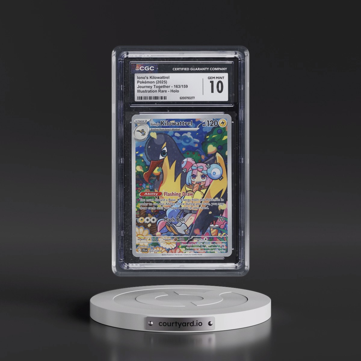 2024 Journey Together - JTG EN #163/159 Iono's Kilowattrel - Illustration Rare Holo (CGC 10 GEM MINT)