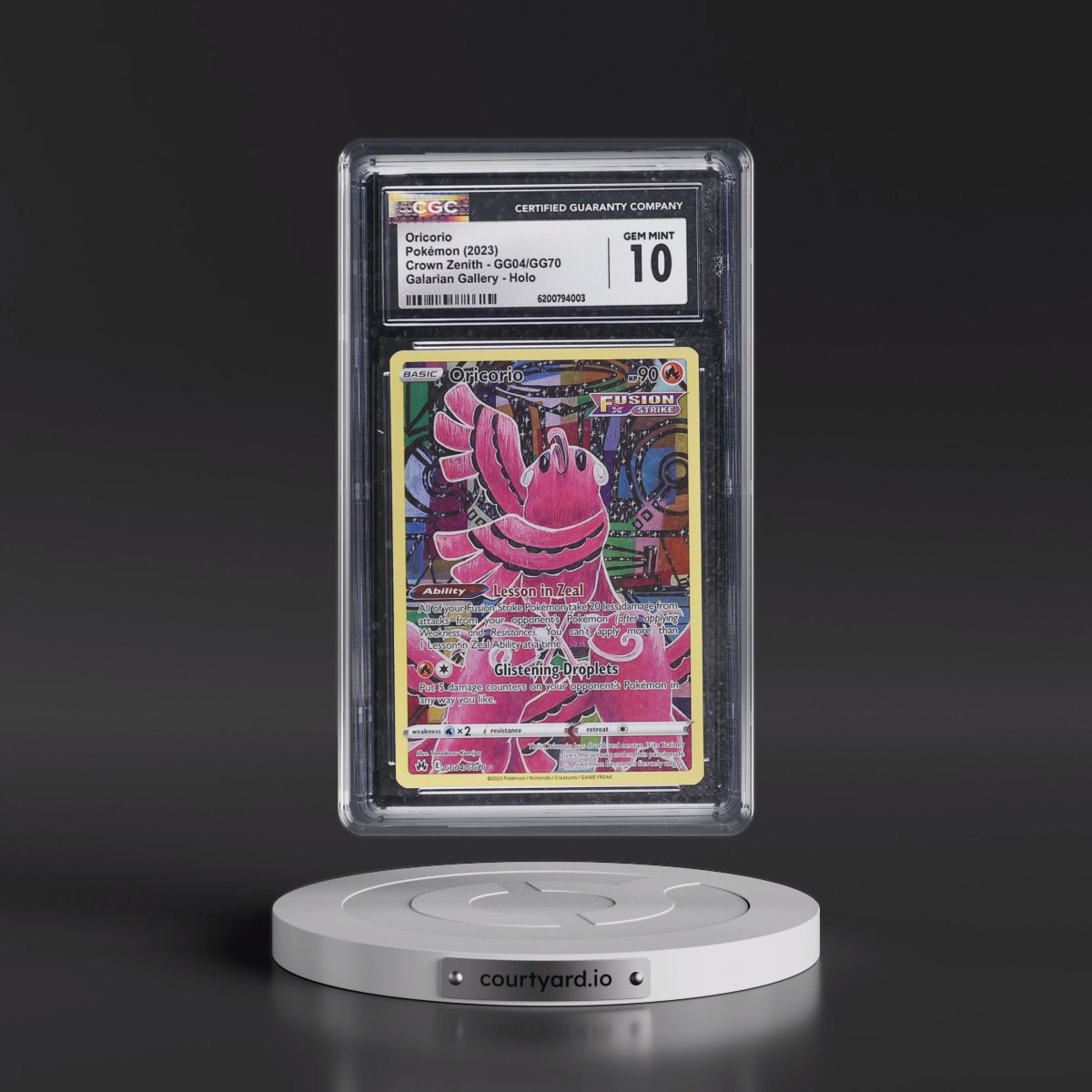 2023 Crown Zenith #GG04/GG70 Oricorio - Galarian Gallery Holo (CGC 10 GEM MINT)