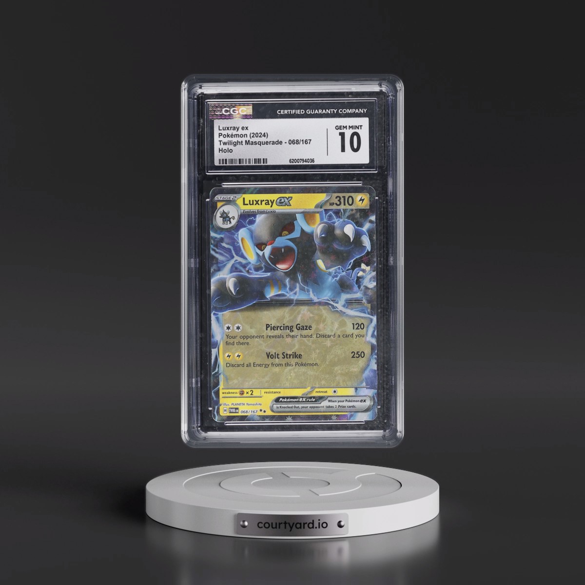 2024 Twilight Masquerade - TWM EN Luxray ex - Holo #068/167 CGC 10