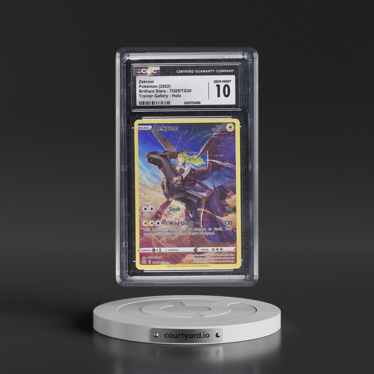 2022 Brilliant Stars #TG05/TG30 Zekrom - Trainer Gallery Holo (CGC 10 GEM MINT)