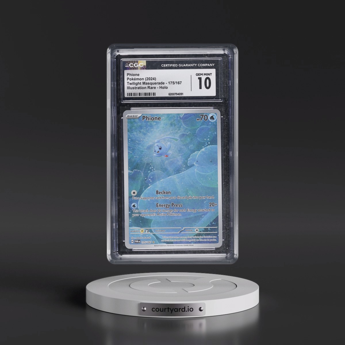 2024 Twilight Masquerade - TWM EN #175/167 Phione - Illustration Rare Holo (CGC 10 GEM MINT)