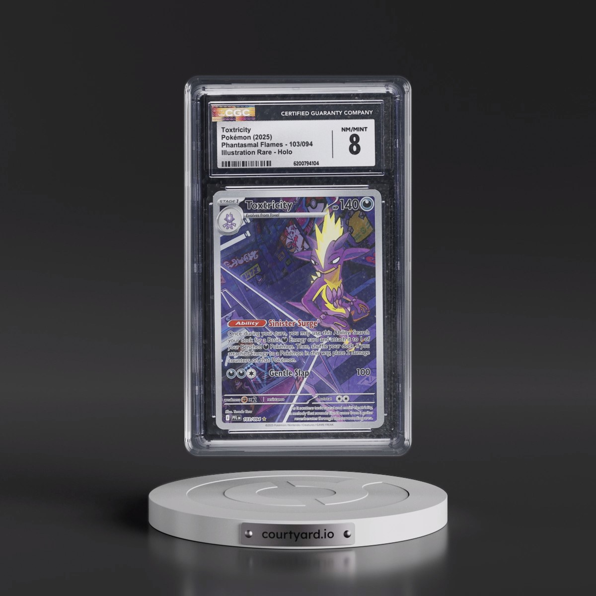 2025 Phantasmal Flames - PFL EN Toxtricity - Illustration Rare Holo #103/094 CGC 8