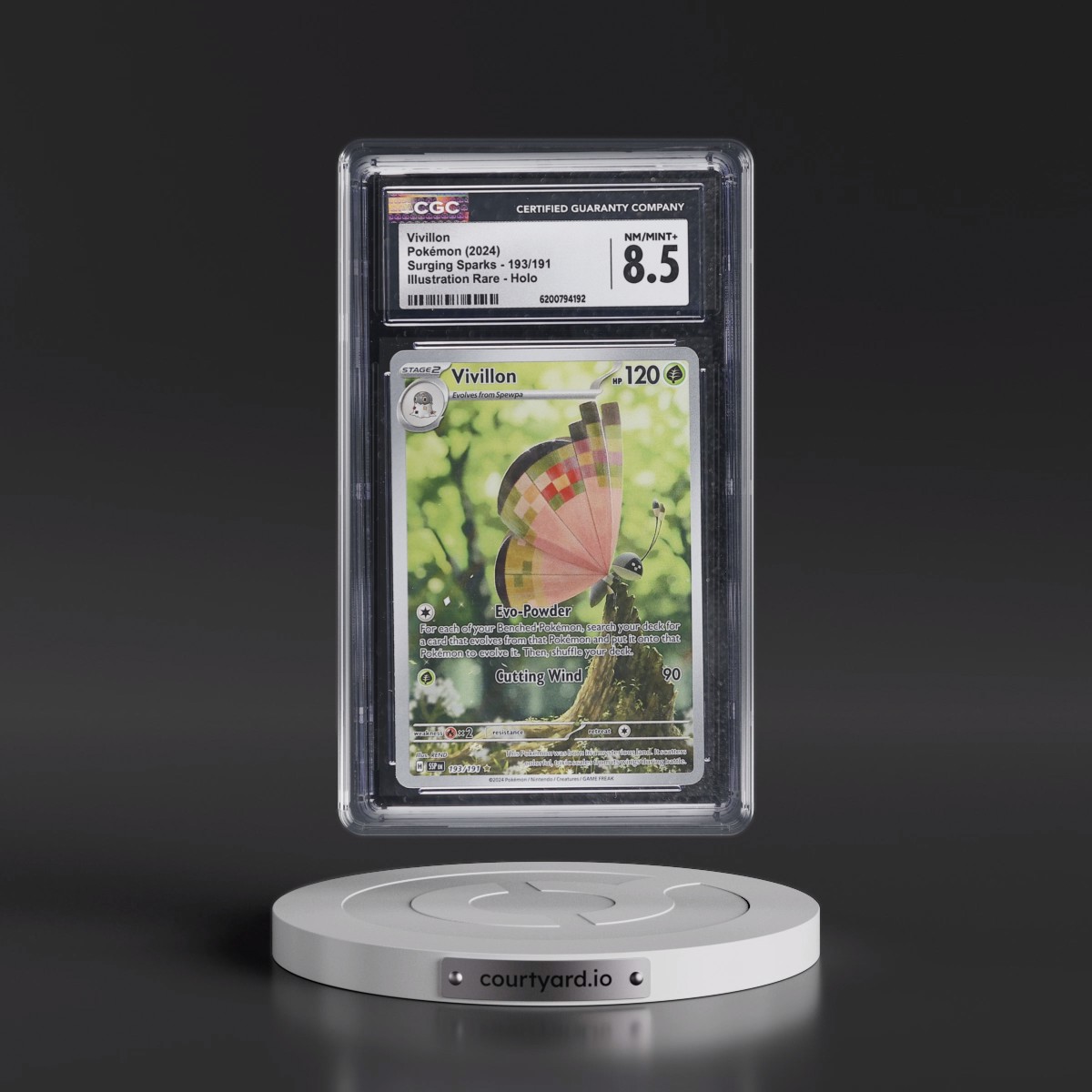 2024 Surging Sparks - SSP EN Vivillon - Illustration Rare Holo #193/191 CGC 8.5